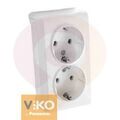 Розетка с заземлением 2-ая белая ViKO Vera 90681056 купить в Донецке ДНР 