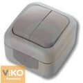 Выключатель 2-кл влагозащит серый ViKO Palmiye 90555502 купить в Донецке ДНР 