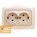 Розетка 2-ая с заземлением крем ViKO Carmen 90562056 купить в Донецке ДНР 