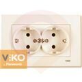 Розетка 2-ая с заземлением крем ViKO Karre 90960156 купить в Донецке ДНР 