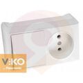 Комбинация розетки и выключателя 1-кл. белая (горизонт) ViKO Vera 90681186 купить в Донецке ДНР 