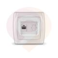 Розетка компьютерная одноместная "UNIVersal" серия "Маргарита",с/у, 1А, RJ45, белая (еврослот) (E232 купить в Донецке ДНР 