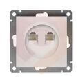 Розетка компьютерная двухместная "UNIVersal" серия "Афина" с/у, 1А, RJ45, жемчуг (еврослот) купить в Донецке ДНР 