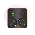 Разветвитель с кнопкой 2гн. с/з 2usb 1type-c CCL-060U черный купить в Донецке ДНР 