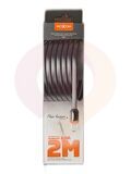 MOXOM Кабель зарядный плоский черный 2м 2.4А Type-C (MX-CB97 TYPE-C BLACK) купить в Донецке ДНР 