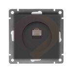 Розетка компьютерная одноместная "UNIVersal" серия "Афина" с/у, 1А, RJ45, графит (еврослот) купить в Донецке ДНР 