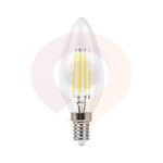 Лампа светодиодная LED 5вт Е14 белый свеча FILAMENT купить в Донецке ДНР 