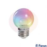 Лампа светодиодная LED 1вт Е27 RGB прозрачный плавная смена цвета шар купить в Донецке ДНР 