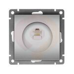 Розетка компьютерная одноместная "UNIVersal" серия "Афина", с/у, 1А, RJ45, серебро (еврослот) купить в Донецке ДНР 