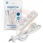 Удлинитель бытовой "DOMTOK" 4 гнезда, ПВС 2*1, 2,2кВт, б/з 3м (1/40) купить в Донецке ДНР 