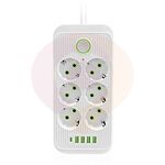 Сетевой фильтр 6гн. с/з 3м. 4usb 1type-c CCL-025U-3M белый купить в Донецке ДНР 