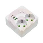Разветвитель с кнопкой 2гн. с/з 2usb 1type-c CCL-060U белый купить в Донецке ДНР 