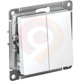 Выключатель двухклавишный ATLASDESIGN схема 5 10АХ механизм белый (ATN000151) купить в Донецке ДНР 